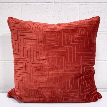 Rust Colored Maze Pillow