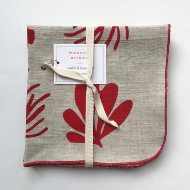 Cloth Napkins with Seaweed Print 