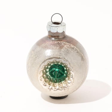 Vintage Christmas Ornaments, Dimple Reflector, Indented on Two Sides 