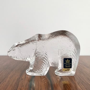 Royal Krona Lisa Larson Crystal Polar Bear Figurine 