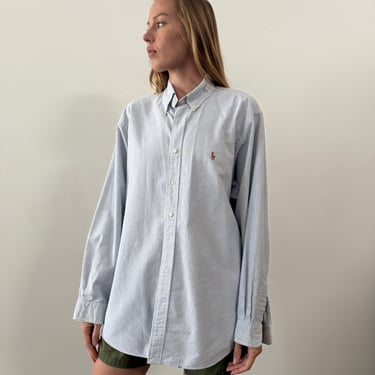 90s Ralph Lauren Big Blue Striped Shirt