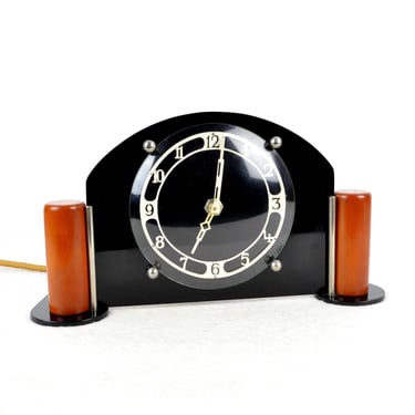Bakelite Clyde Clocks table clock electric 40s 50s Made in Scotland clock mid century Brocante Vintage Art Deco Design Retro 