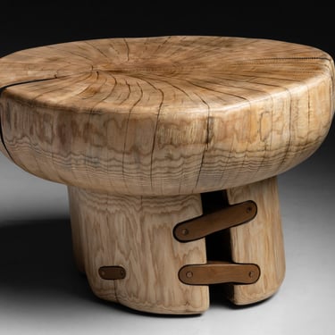 Primitive Ash Wood Side Table