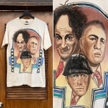 Vintage 1990’s Three Stooges Artwork Airbrush BVD Cotton T-Shirt, 90’s Movie, 90’s Tee Shirt, Vintage Clothing 