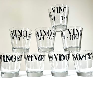 Vintage Vino Stemless Wine Glasses, Set of 4,  Made in Italy by Cerve 