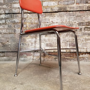 12 stacking red Vintage Heywood Wakefield Chrome and resin chairs