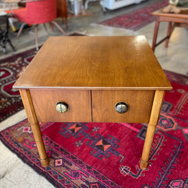 Vintage Walnut Side Table by Henredon