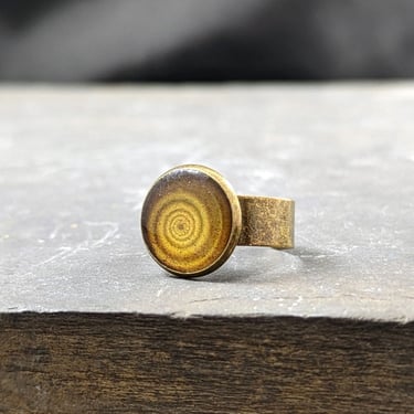 Antique Bronze Brown Spiral Ring