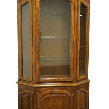 CENTURY FURNITURE Solid Pecan Rustic Country French 48" Lighted Display China Cabinet 
