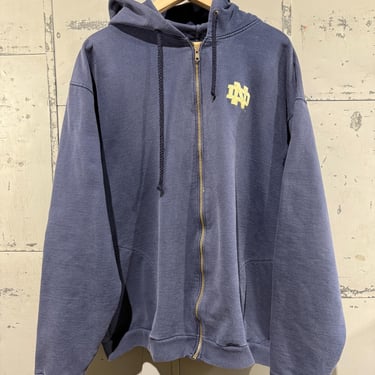 Vintage Notre Dame University Zip up Sweatshirt Retro College Sweatshirt Embroidered size XL 
