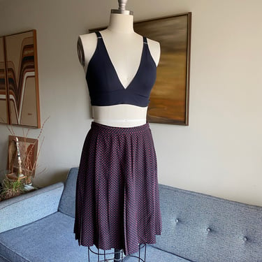 Vintage 90's High Waisted Silk Dot Skirt, 27' Waist 