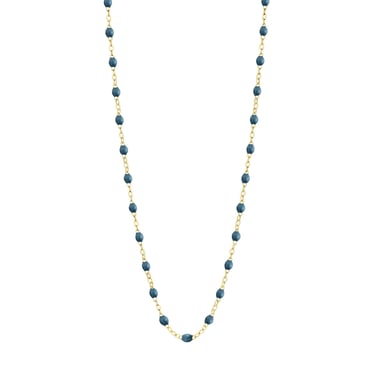 16.5" Classic Gigi Necklace - JEANS + YELLOW GOLD