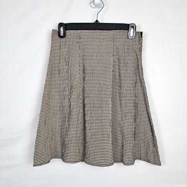 Vintage 90s Brown Plaid Skirt, Size Small 