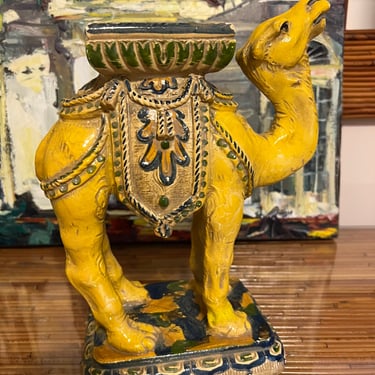 Vintage majolica look camel figurine 