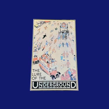 Vintage Alfred Leete Print 1970s Retro Size 35x22 Contemporary + The Lure of the Underground + London England + Wall Art 
