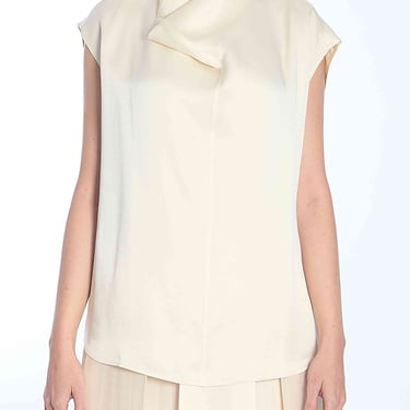 Toteme Women Ivory Collared Sleveless Top