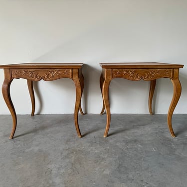 Henredon  French Country Style One Drawer  End Tables - A Pair 
