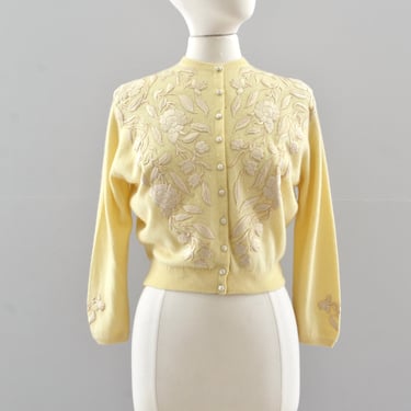 Vintage 1950s Pringle  Embroidered Sweater