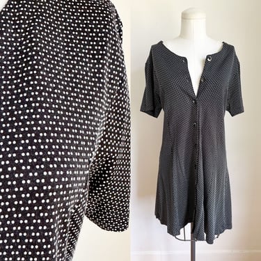 Vintage 2000s Polka Dot Button Front Dress / M 
