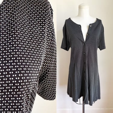 Vintage 2000s Polka Dot Button Front Dress / M 