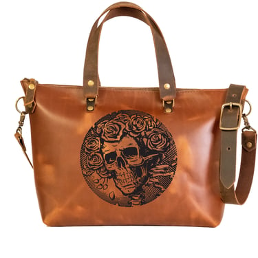 LIMITED RUN | The Grateful Dead Leather Bowler Bag | Crossbody Zipper Purse | Medium 