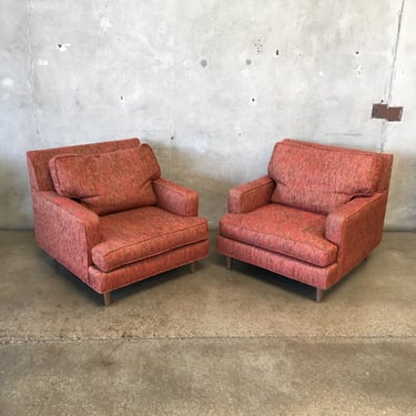 Pair of Mid Century Modern Club Chairs With Down Cushions
