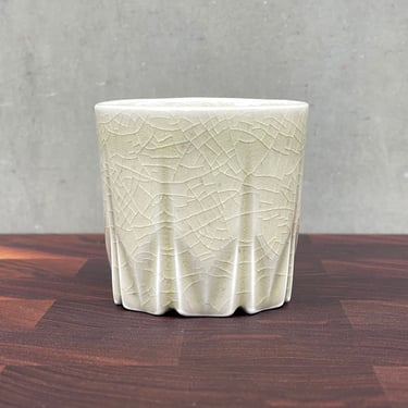 Porcelain Ceramic "Stealth" Cup  -  Glossy Crackle Celadon 
