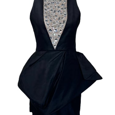 Liliane Romi Black Cocktail Dress with Stunning Rhinestone Neckline