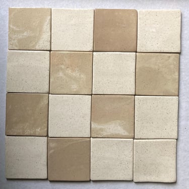 Handmade Ceramic Tile / speckled light brown stoneware 