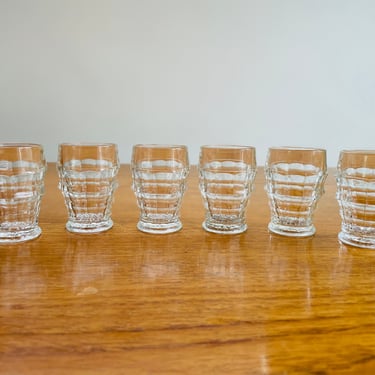 Set of 6 Vintage 1930s Davidson Jacobean Aperitif Shot Glasses, Full Set 