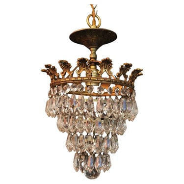 Beautiful and Elegant Small 1940's Crystals Light from Spain