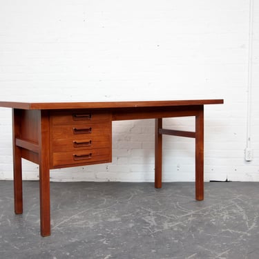 Vintage MCM Scandinavian teak wood desk by Gunaar Tibergaard Danmark | Free delivery only in NYC and Hudson Valley areas 