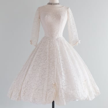 Darling 1950's Emma Domb Cupcake Wedding Reception Dress / Small