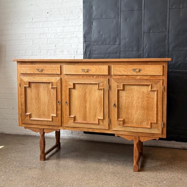 Vintage 1970s Danish Oak Credenza Buffet Server Henning Kjærnulf Style 