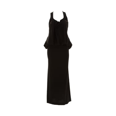 Jean Paul Gaultier Black Asymmetrical Drape Dress