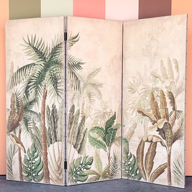 Three Panel Tropical Palm Art