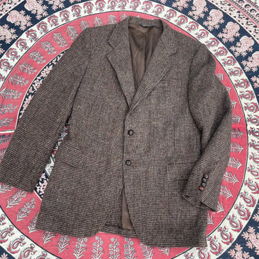 Vintage ‘80s Harris Tweed sport coat, chocolate brown | Academia jacket, handwoven Scottish wool blazer, has some holes 