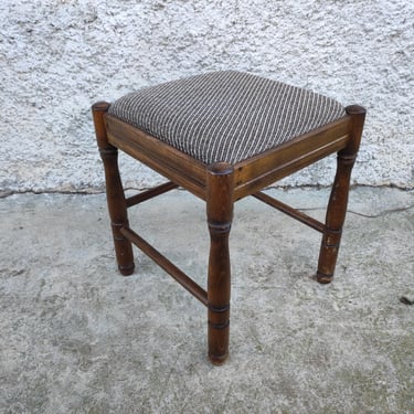 Vintage Brown Bar Stool/ Mid Century Stool/ Wooden Stand/ Flower Stand/ Uphostered Stool/ Retro Chair /Vintage Stool / Yugoslavia/ 80s 