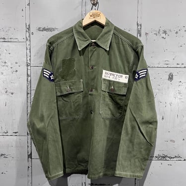 50's-60s OG-107 First Pattern Fatigue Button Up Shirt- Vietnam Korean War(Army Green) Type 1 13 star buttons 
