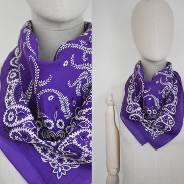 1980s Purple Cotton Bandana 