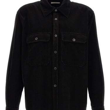 Saint Laurent Men Ribbed Velvet Shirt