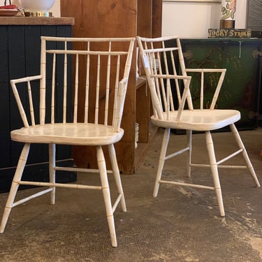 Antique Pair Birdcage Windsor Chairs 
