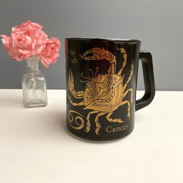 Federal Glass Cancer zodiac milk glass mug - vintage horoscope mug 
