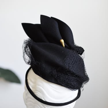 1940s New York Creation Black Tilt Hat 