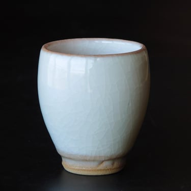 Rare Otaru Kiln Pottery | White Glaze Japanese Tea Cup 