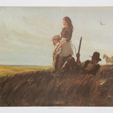 First Glimpse of the Rockies by Fred Fellows, Offset Lithograph, 1980 