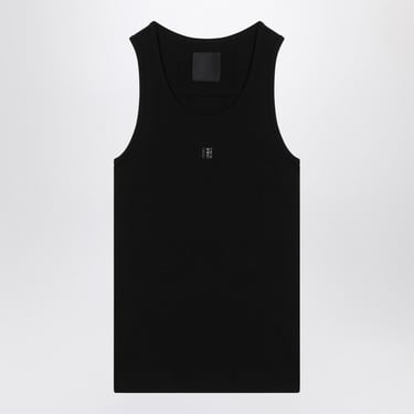 Givenchy Black Cotton Tank Top With Logo Women