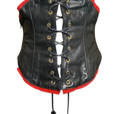 DSquared2 Black &amp; Red Leather Corset Bustier