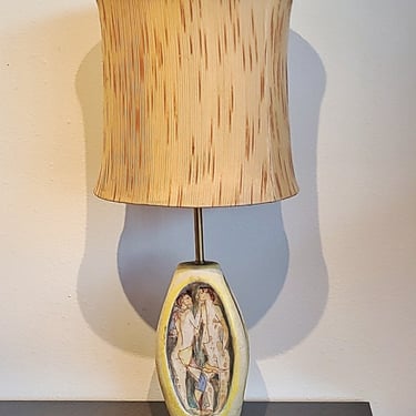 TALL MARCELLO FANTONI TABLE LAMP WITH FIGURES