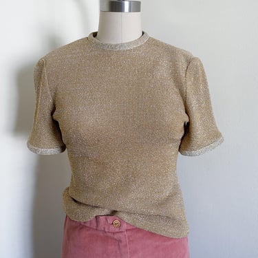 Vintage 70's Gold Knit Top by Mannequin by Huey Waltzer 